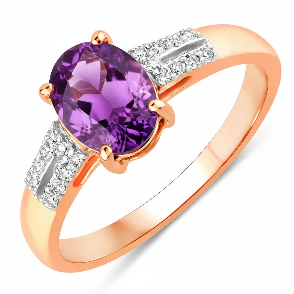 Radiant Oval Cut Diamond Accent Ring