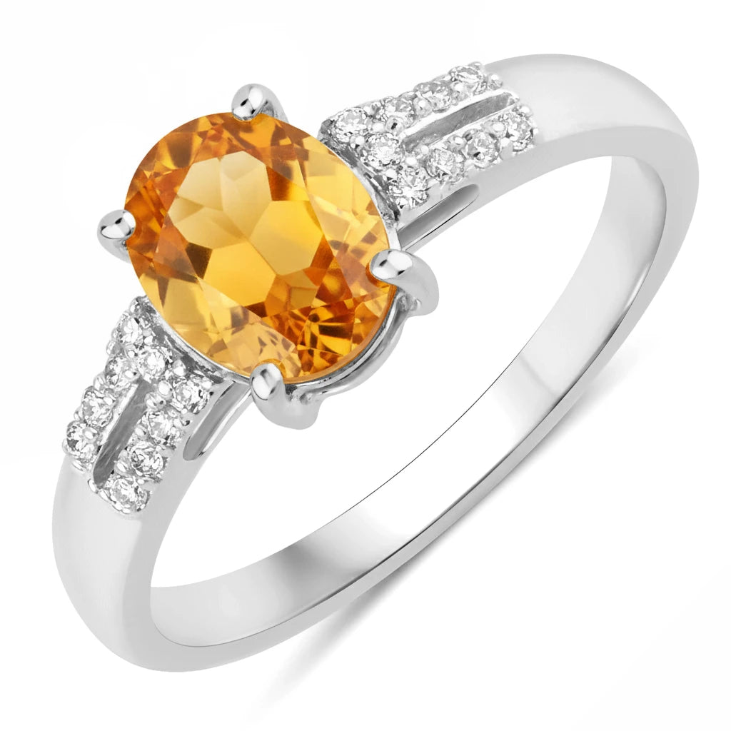 Radiant Oval Cut Diamond Accent Ring