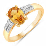 Radiant Oval Cut Diamond Accent Ring