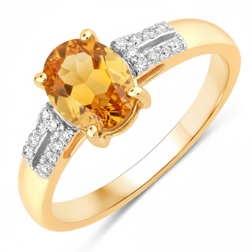 Radiant Oval Cut Diamond Accent Ring