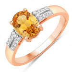 Radiant Oval Cut Diamond Accent Ring