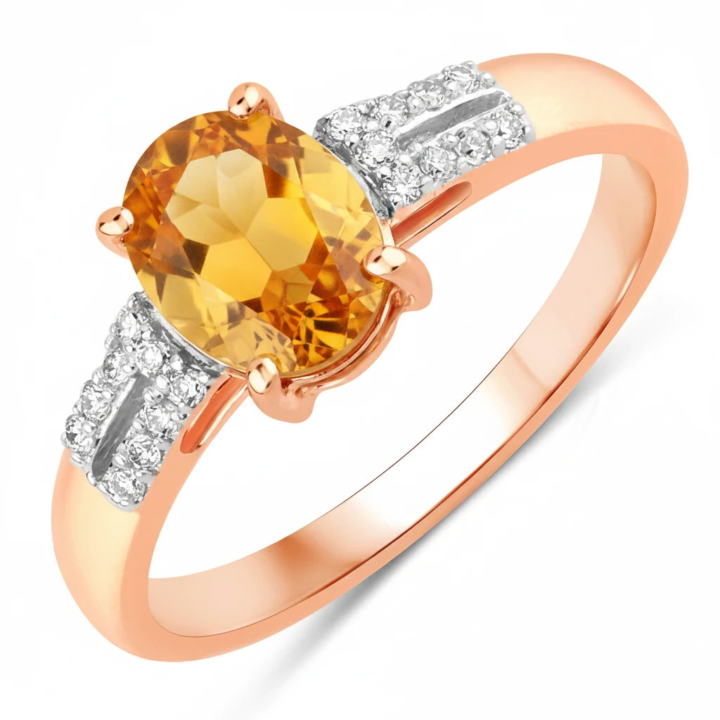 Radiant Oval Cut Diamond Accent Ring