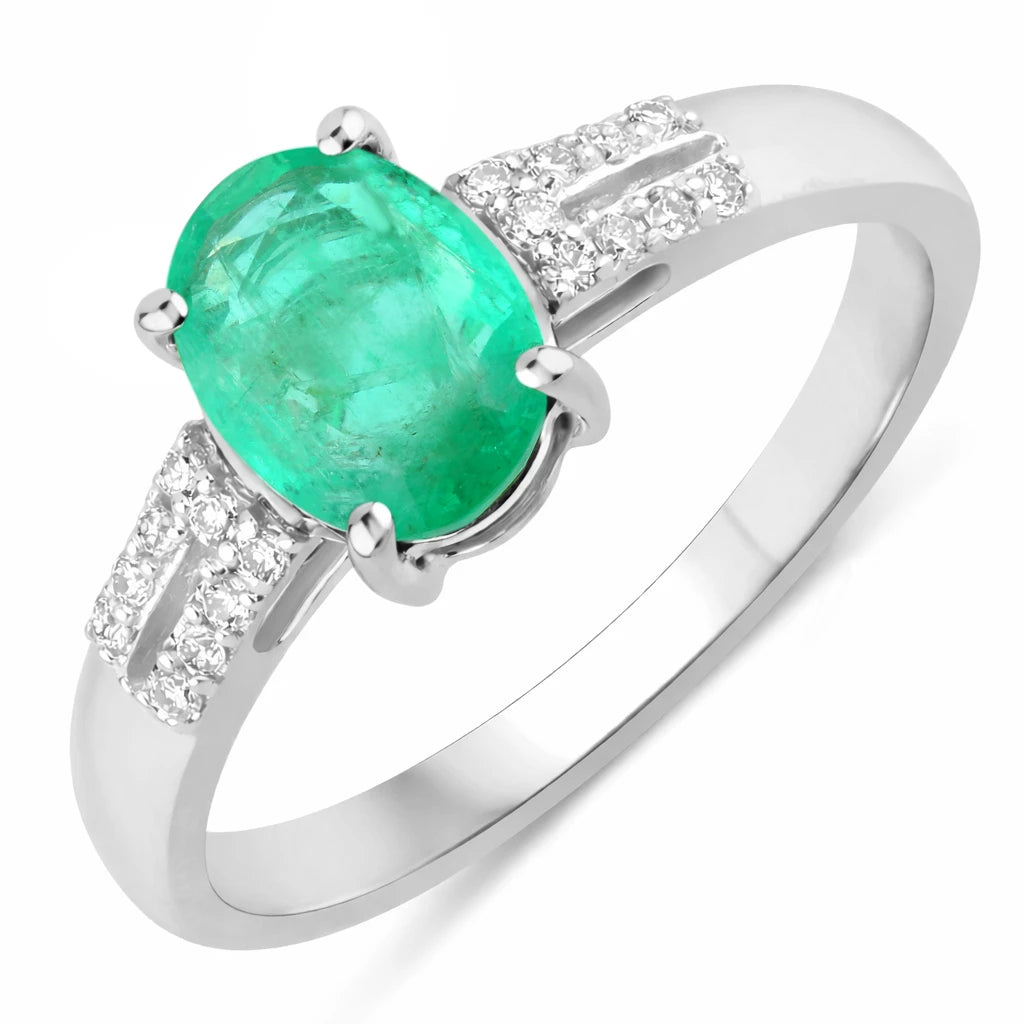 Radiant Oval Cut Diamond Accent Ring