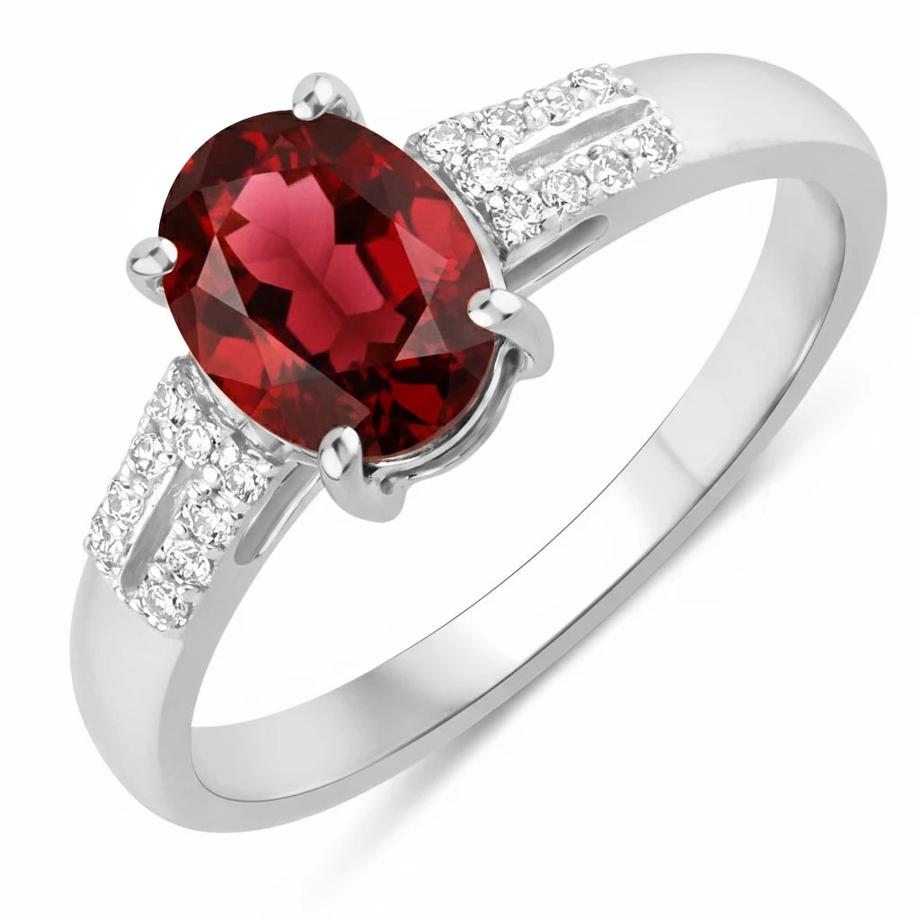 Radiant Oval Cut Diamond Accent Ring