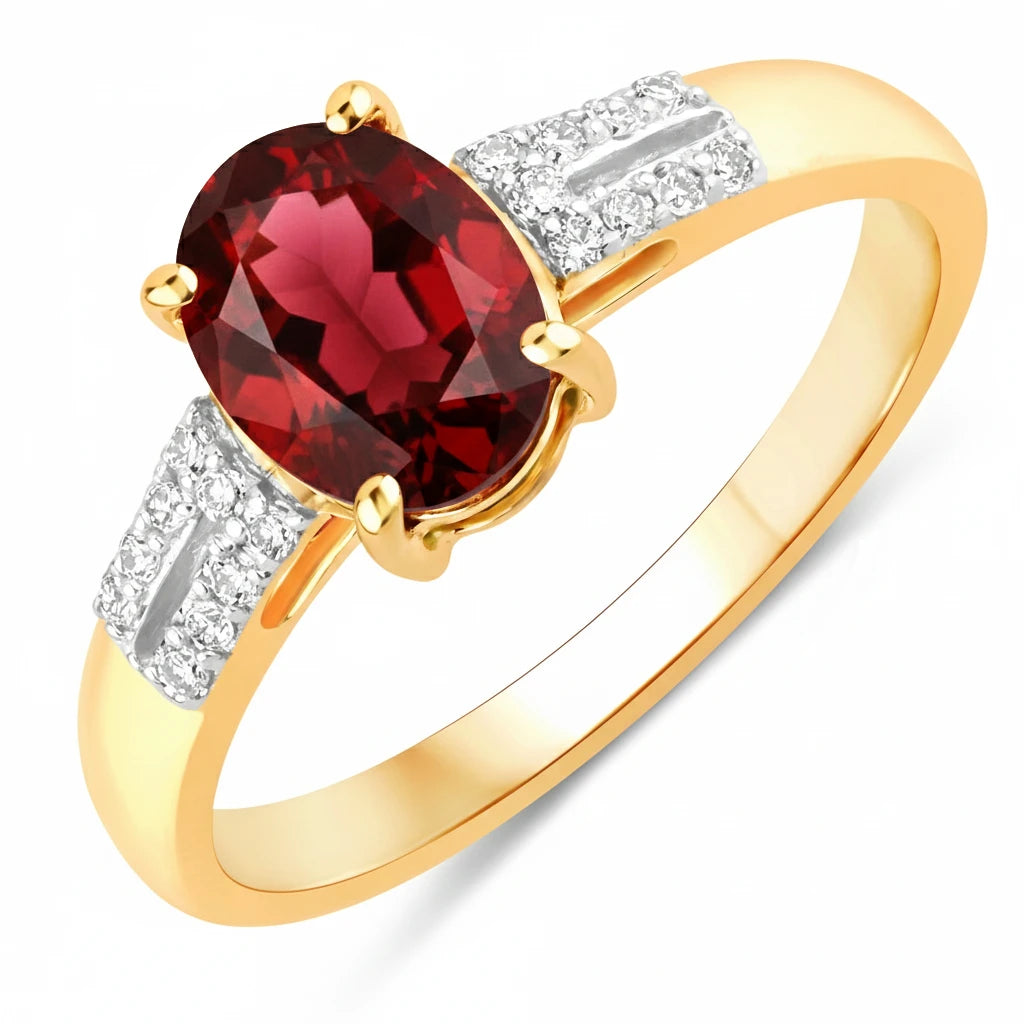 Radiant Oval Cut Diamond Accent Ring