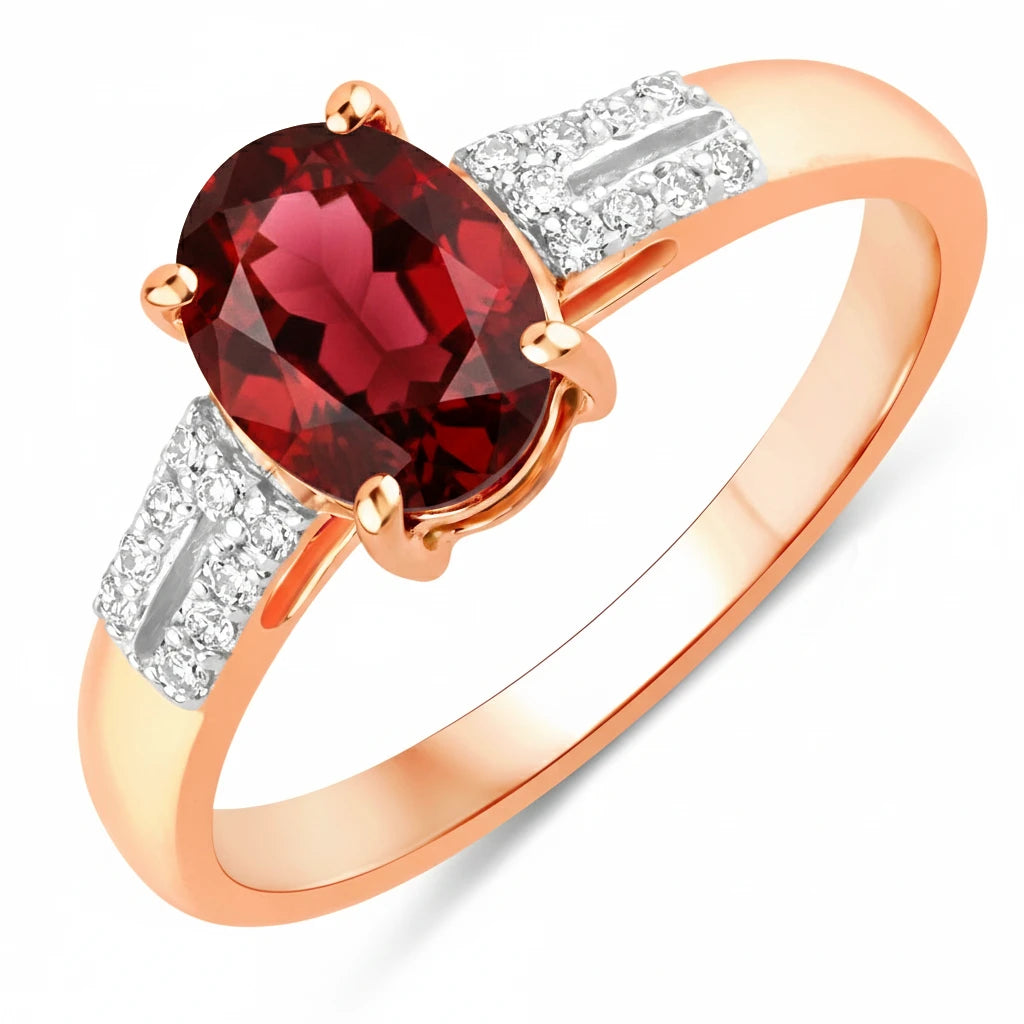Radiant Oval Cut Diamond Accent Ring
