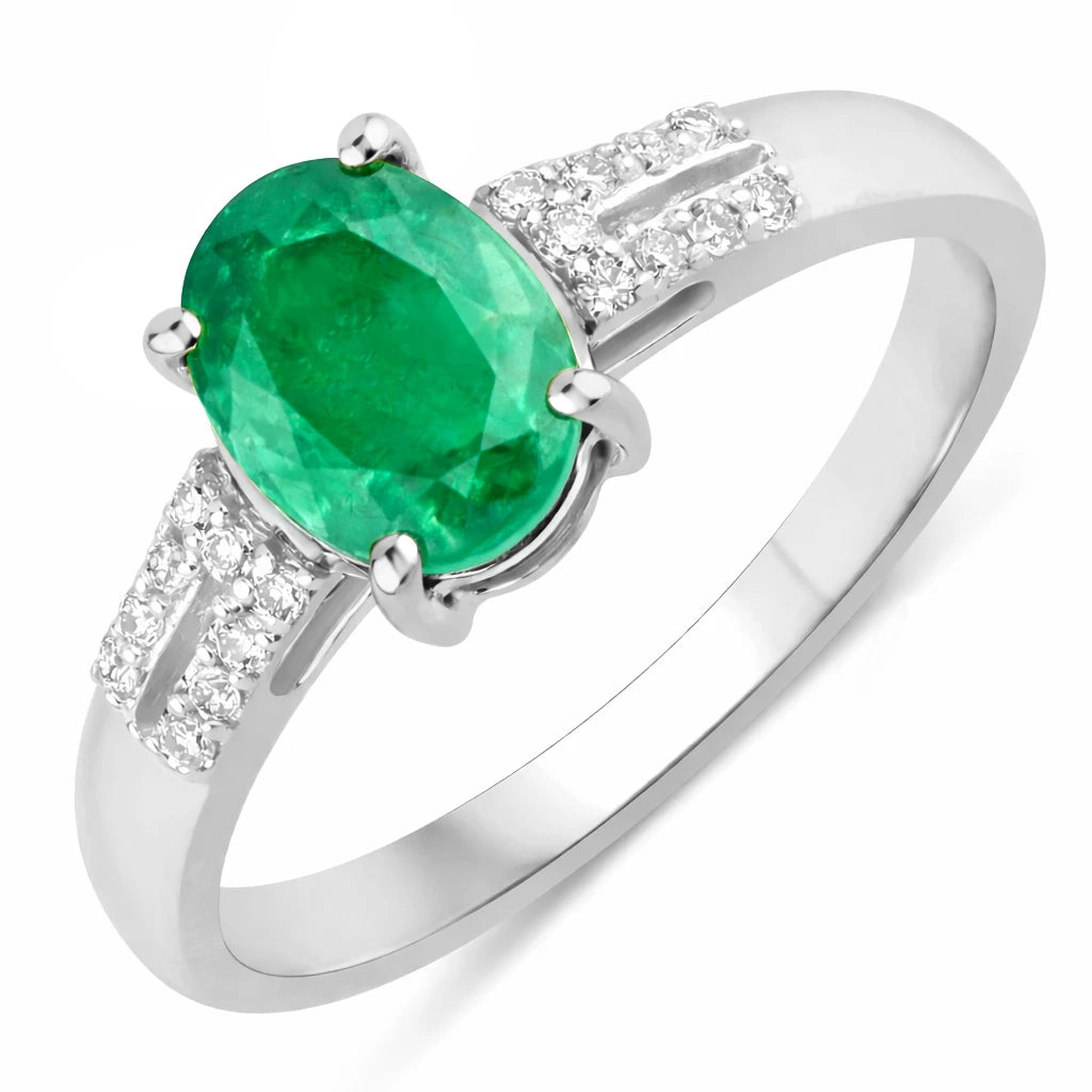 Radiant Oval Cut Diamond Accent Ring