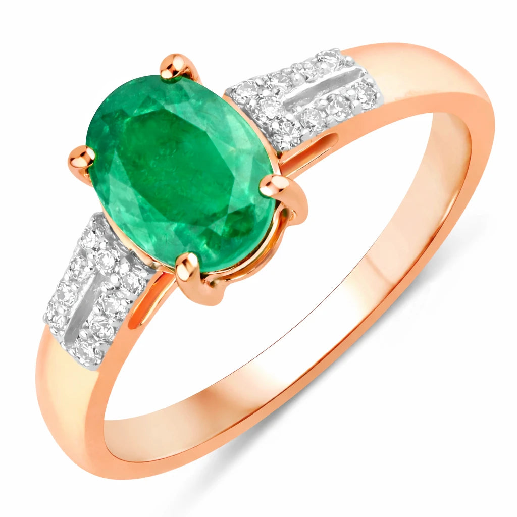 Radiant Oval Cut Diamond Accent Ring