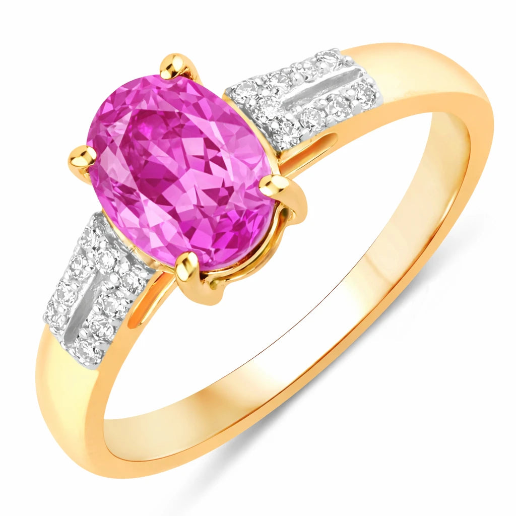 Radiant Oval Cut Diamond Accent Ring