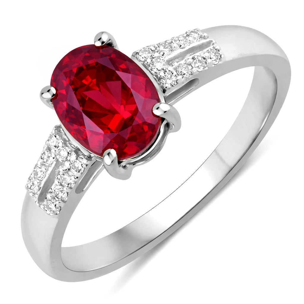 Radiant Oval Cut Diamond Accent Ring