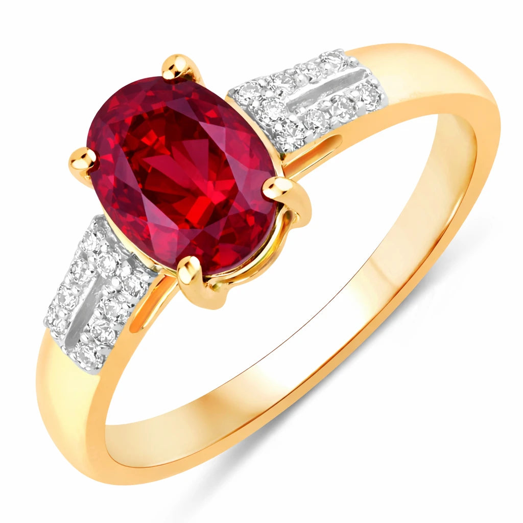 Radiant Oval Cut Diamond Accent Ring