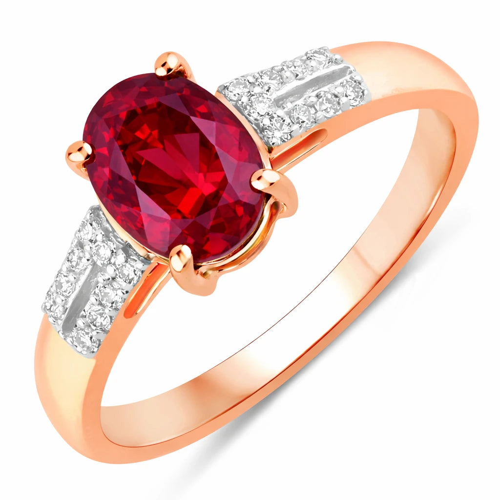 Radiant Oval Cut Diamond Accent Ring