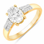 Radiant Oval Cut Diamond Accent Ring