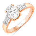 Radiant Oval Cut Diamond Accent Ring