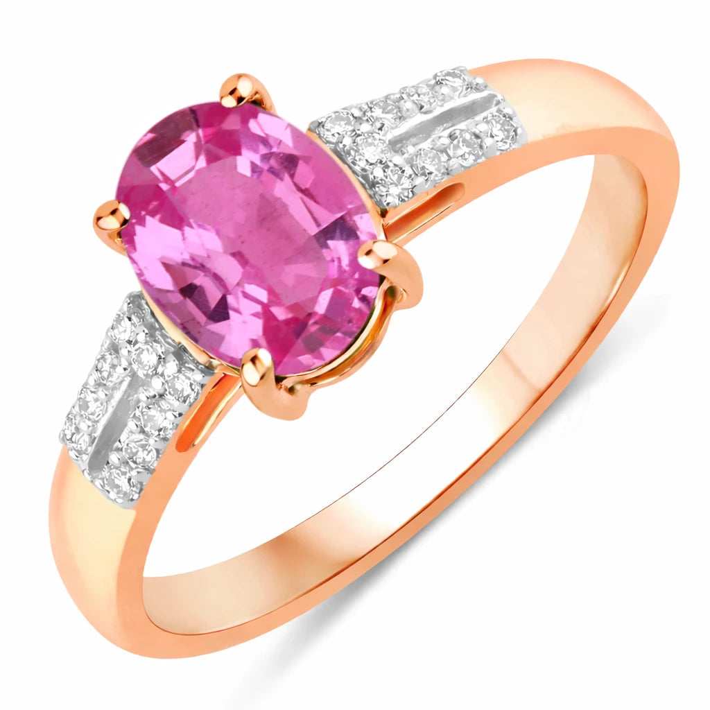 Radiant Oval Cut Diamond Accent Ring