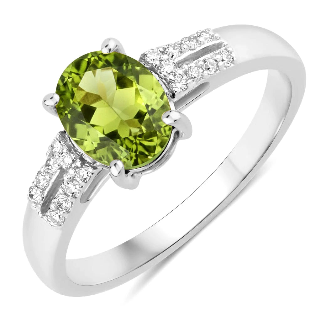 Radiant Oval Cut Diamond Accent Ring