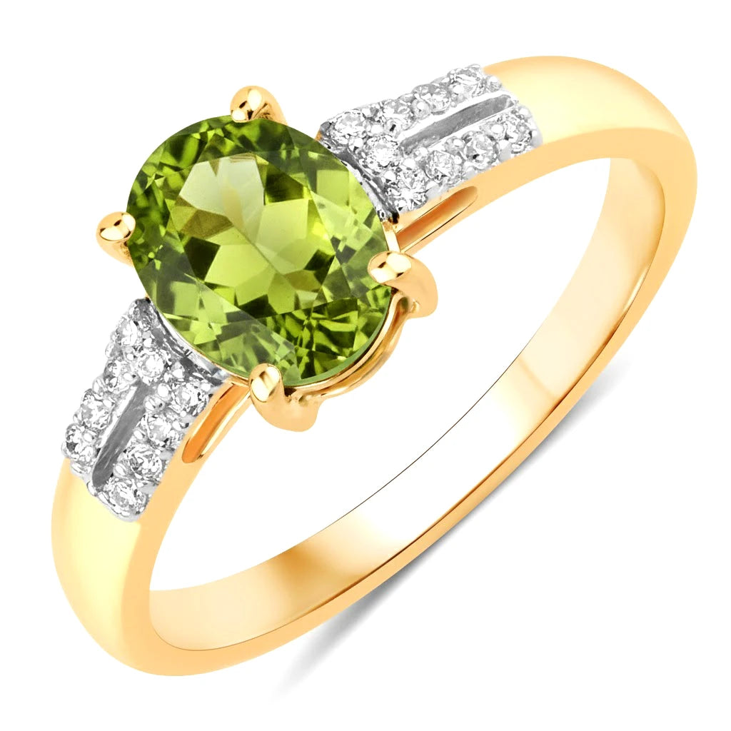 Radiant Oval Cut Diamond Accent Ring