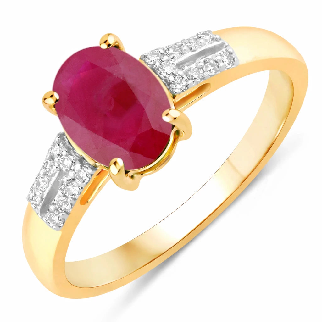 Radiant Oval Cut Diamond Accent Ring