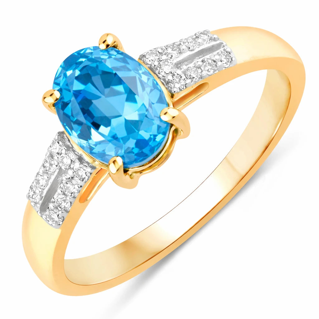 Radiant Oval Cut Diamond Accent Ring