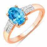 Radiant Oval Cut Diamond Accent Ring
