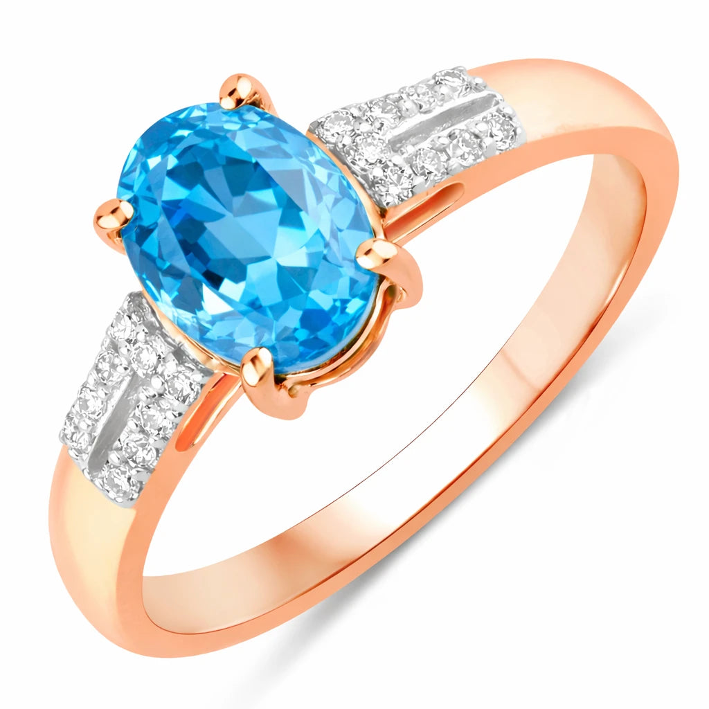 Radiant Oval Cut Diamond Accent Ring