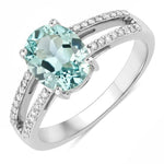 Split‑Shank Oval Cut Diamond Accent Ring