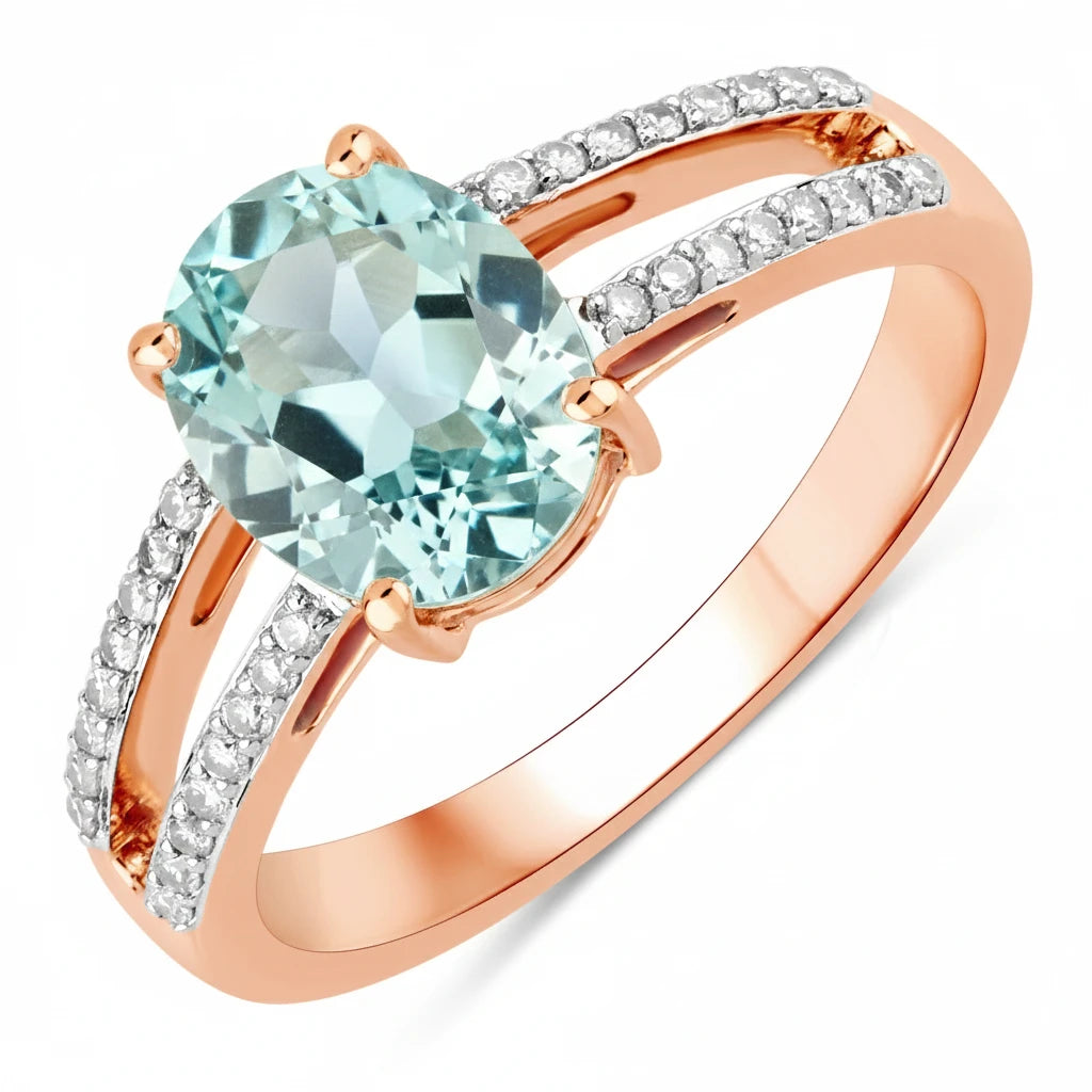 Split‑Shank Oval Cut Diamond Accent Ring