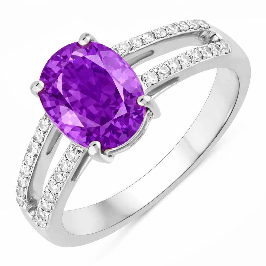 Split‑Shank Oval Cut Diamond Accent Ring