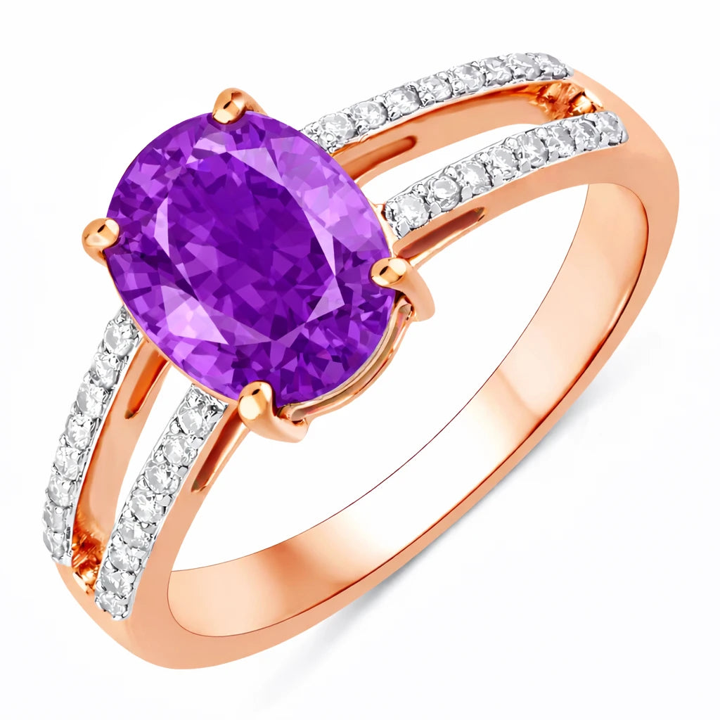 Split‑Shank Oval Cut Diamond Accent Ring