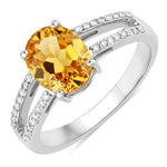 Split‑Shank Oval Cut Diamond Accent Ring