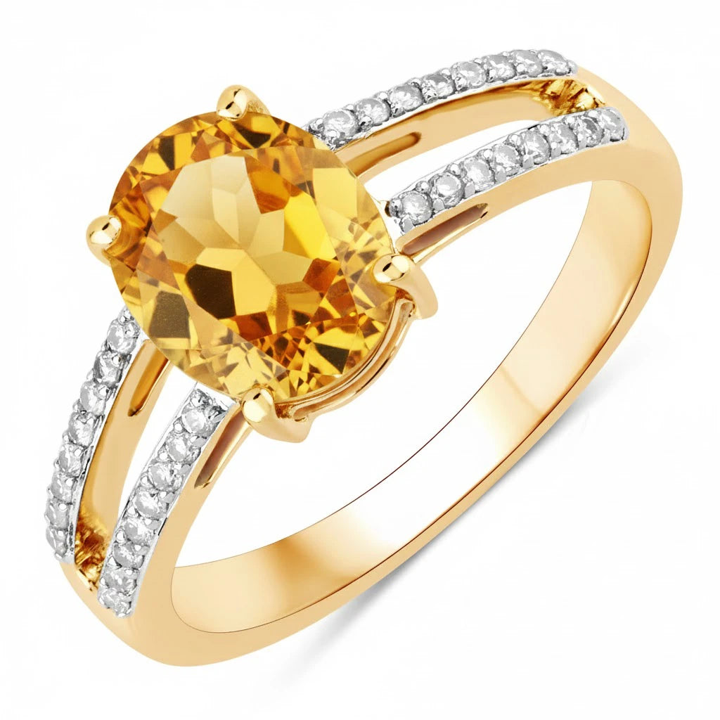 Split‑Shank Oval Cut Diamond Accent Ring