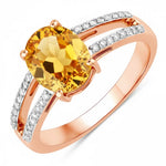 Split‑Shank Oval Cut Diamond Accent Ring