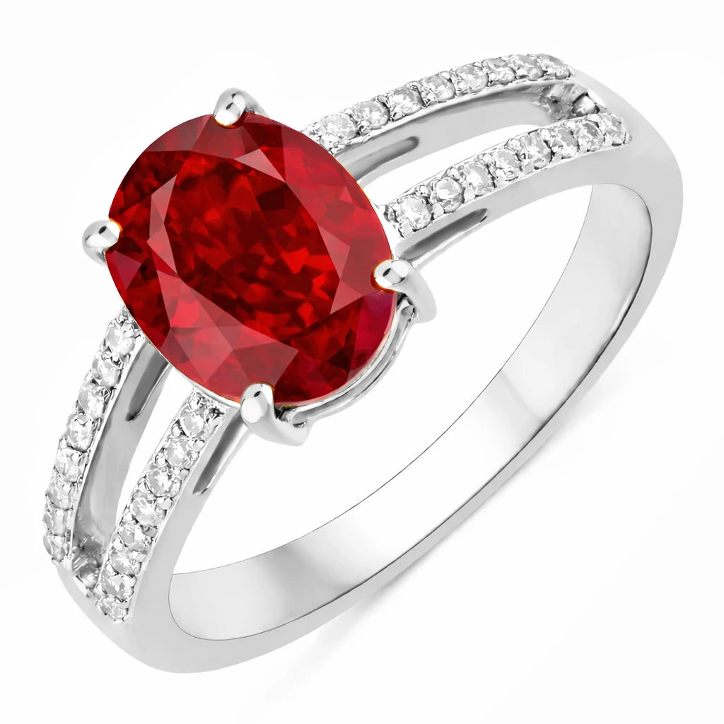 Split‑Shank Oval Cut Diamond Accent Ring