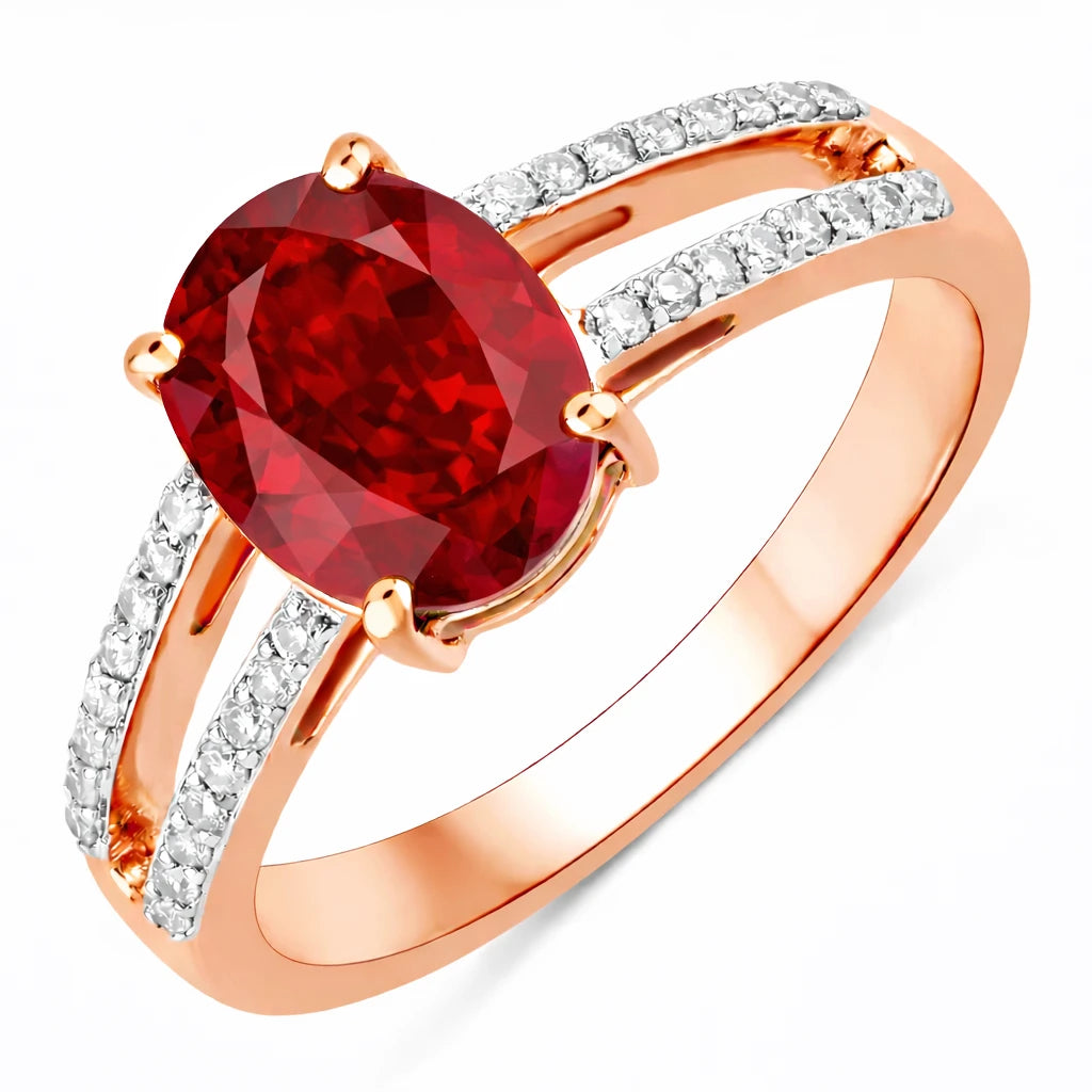 Split‑Shank Oval Cut Diamond Accent Ring