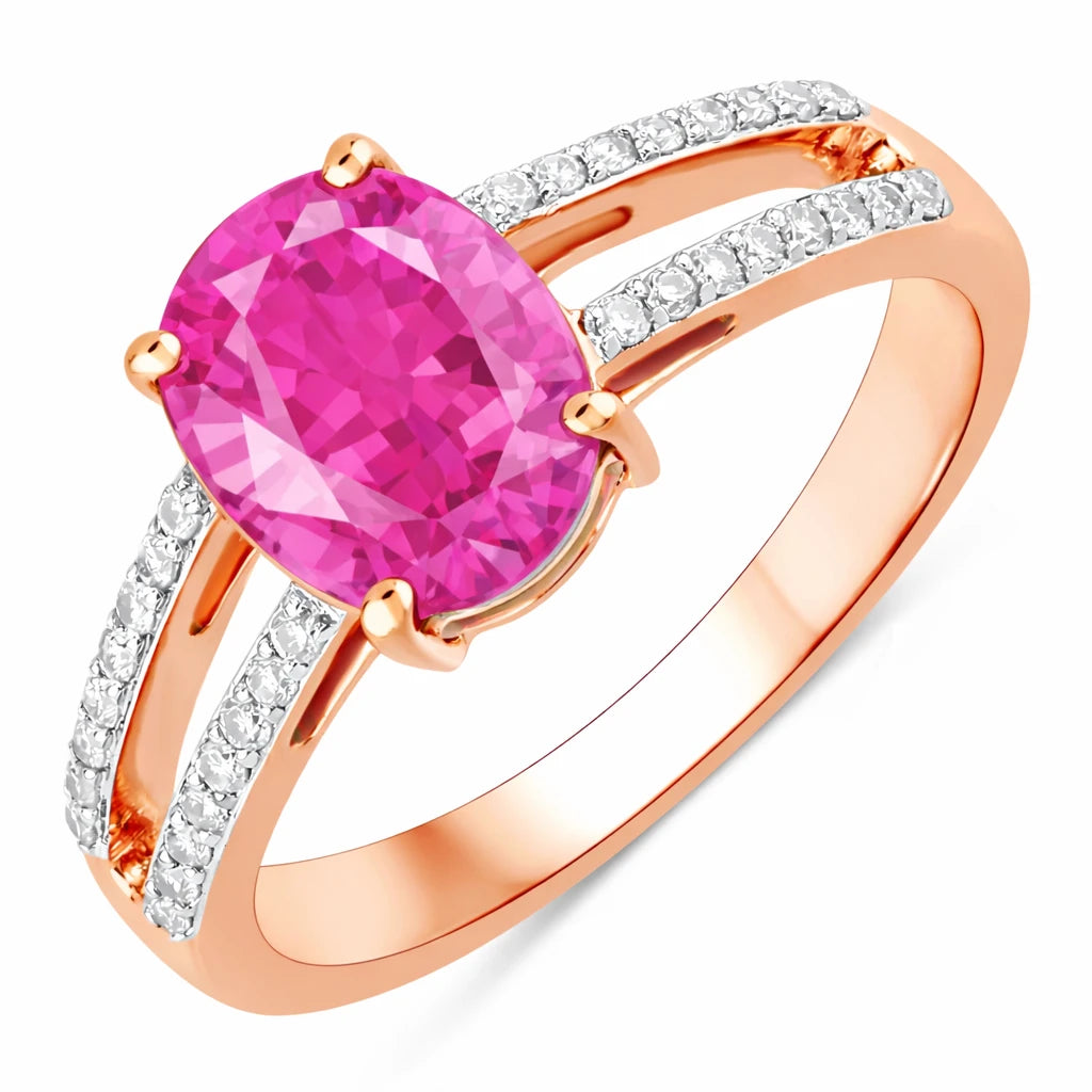 Split‑Shank Oval Cut Diamond Accent Ring
