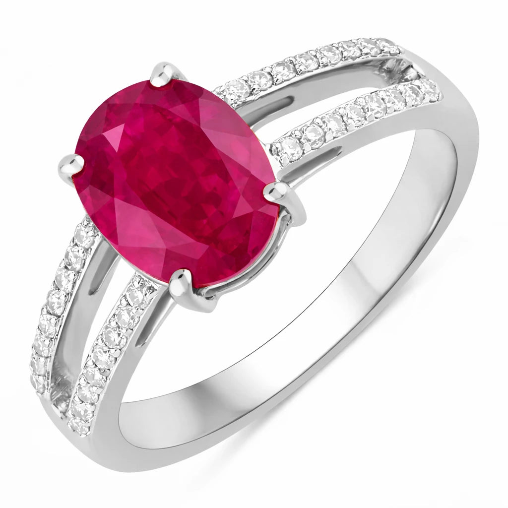 Split‑Shank Oval Cut Diamond Accent Ring
