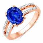 Split‑Shank Oval Cut Diamond Accent Ring