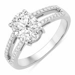 Split‑Shank Oval Cut Diamond Accent Ring