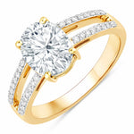 Split‑Shank Oval Cut Diamond Accent Ring