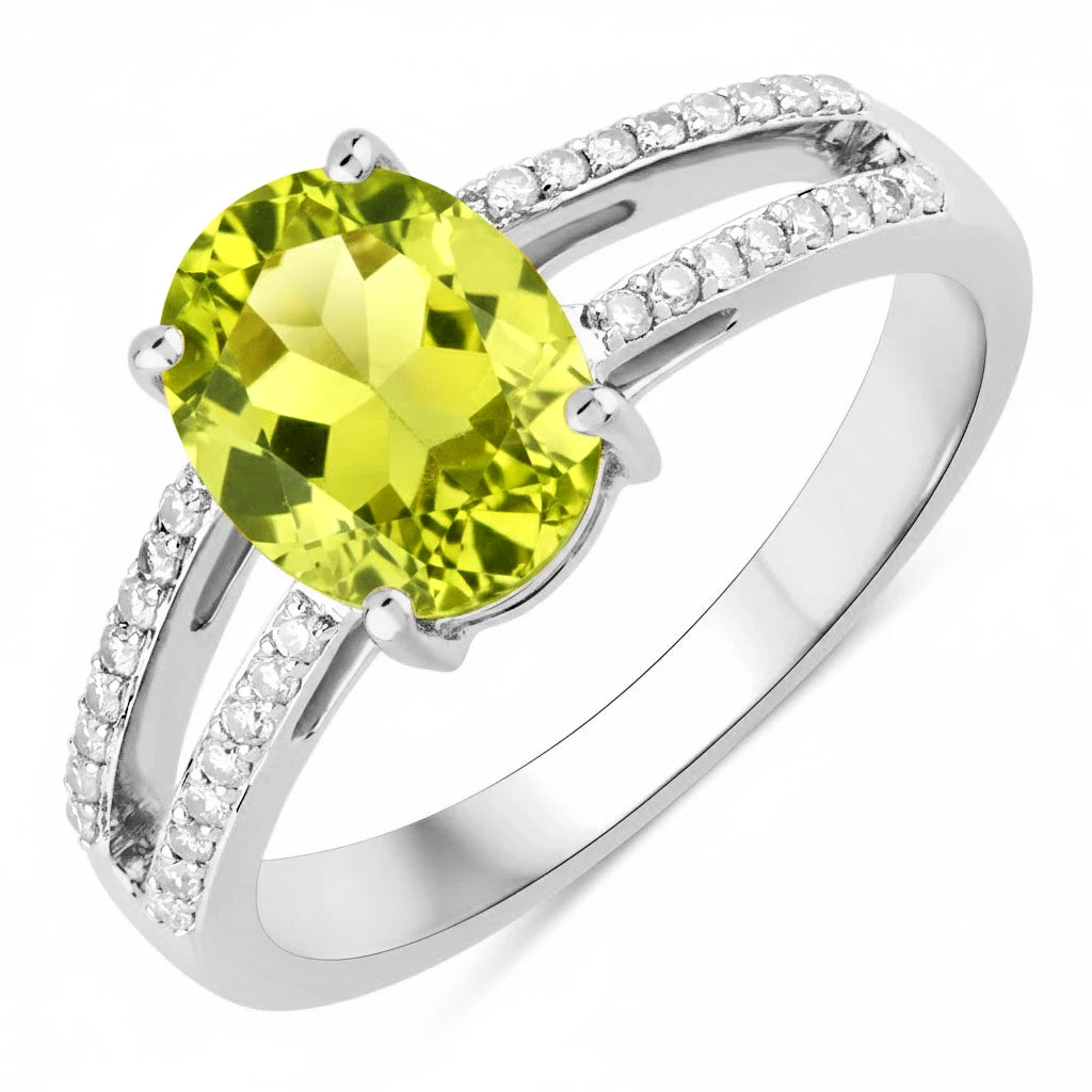 Split‑Shank Oval Cut Diamond Accent Ring