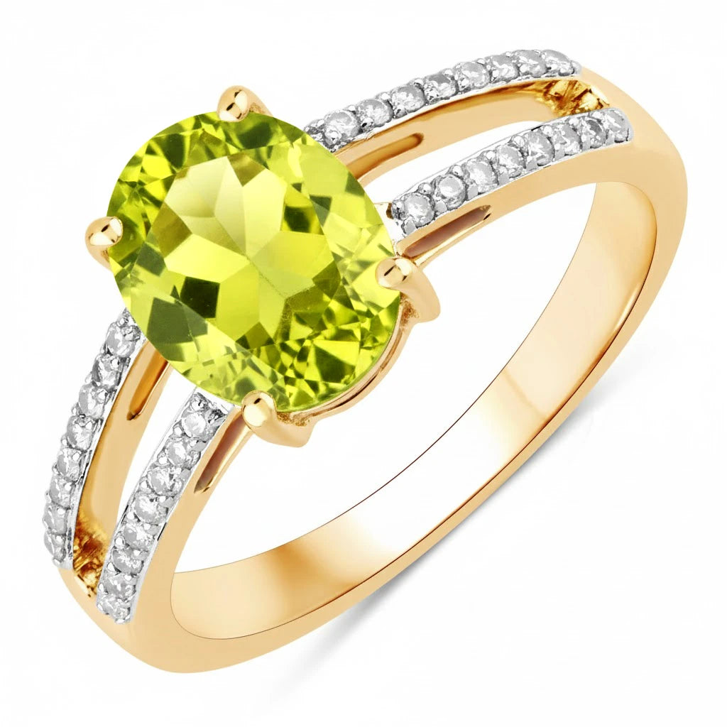 Split‑Shank Oval Cut Diamond Accent Ring