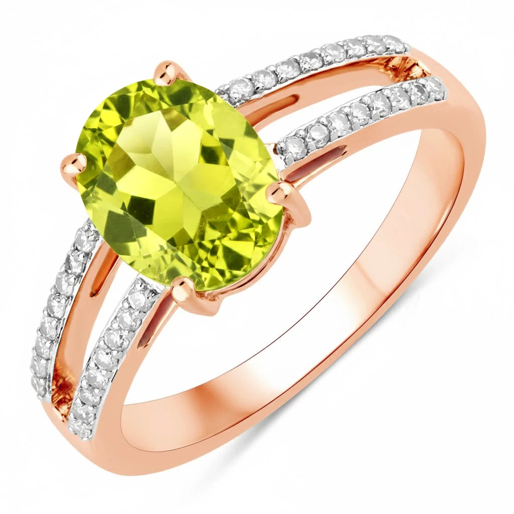Split‑Shank Oval Cut Diamond Accent Ring