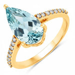 Classic Raindrop Pear Cut Diamond Accent Ring