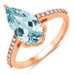 Classic Raindrop Pear Cut Diamond Accent Ring