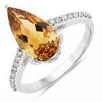Classic Raindrop Pear Cut Diamond Accent Ring