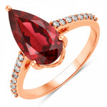 Classic Raindrop Pear Cut Diamond Accent Ring
