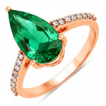 Classic Raindrop Pear Cut Diamond Accent Ring