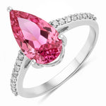 Classic Raindrop Pear Cut Diamond Accent Ring