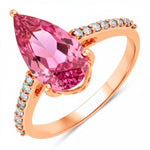 Classic Raindrop Pear Cut Diamond Accent Ring