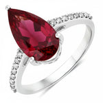 Classic Raindrop Pear Cut Diamond Accent Ring